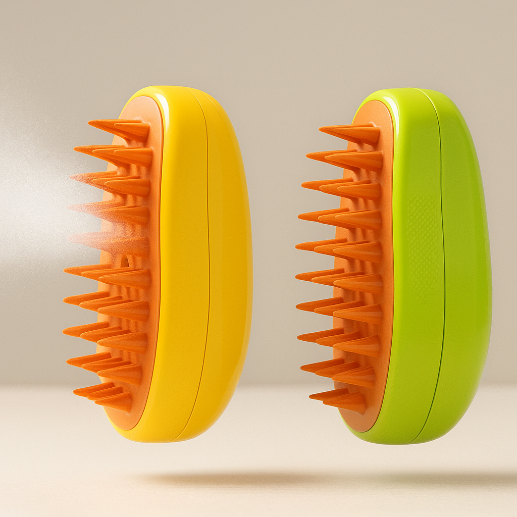 🐾 VapoBrush – Brosse à Vapeur Électrique 3-en-1 pour Chien et Chat