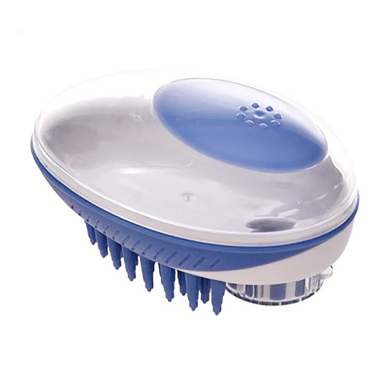 🐾 Brosse de Bain & Toilettage 2-en-1 pour Chiens et Chats – Avec Réservoir à Shampooing