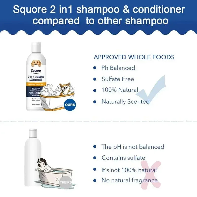 🛁 Shampooing & Après-Shampooing 2-en-1 pour Chiens et Chats
