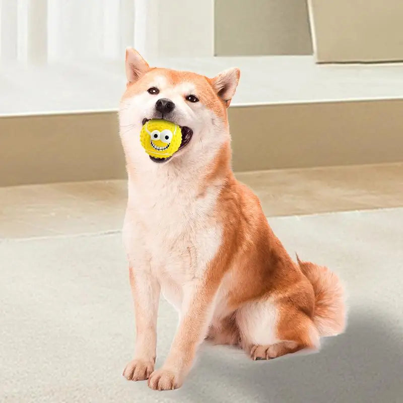 🐶 Balle en latex avec pouic-pouic – 8 cm