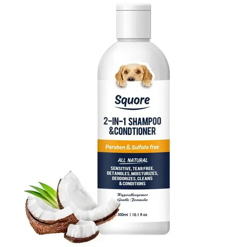 🛁 Shampooing & Après-Shampooing 2-en-1 pour Chiens et Chats