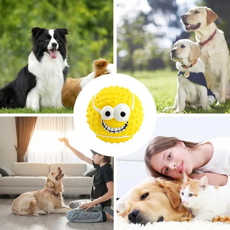 🐶 Balle en latex avec pouic-pouic – 8 cm