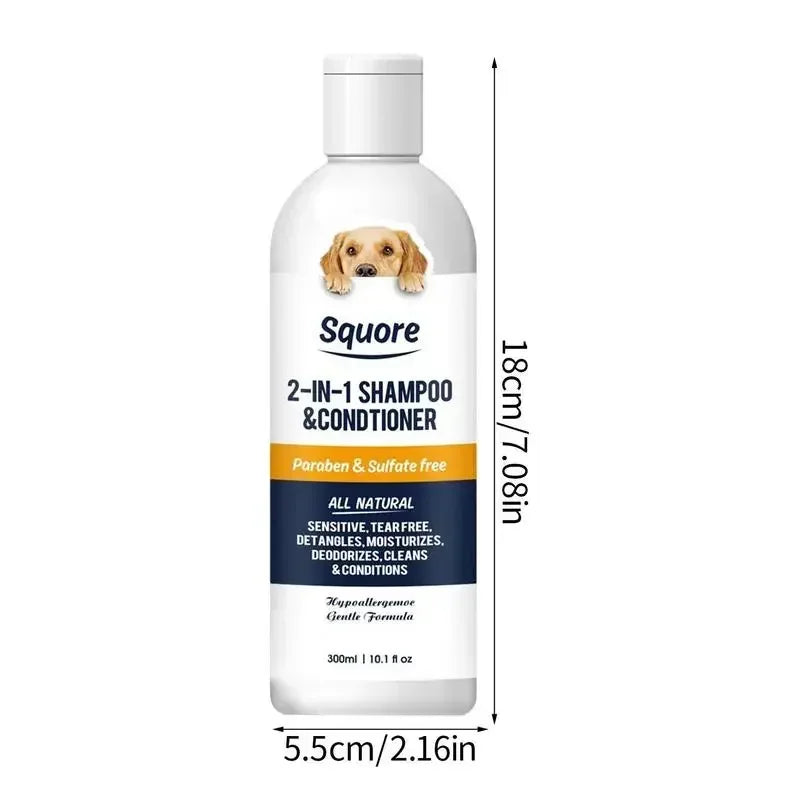 🛁 Shampooing & Après-Shampooing 2-en-1 pour Chiens et Chats