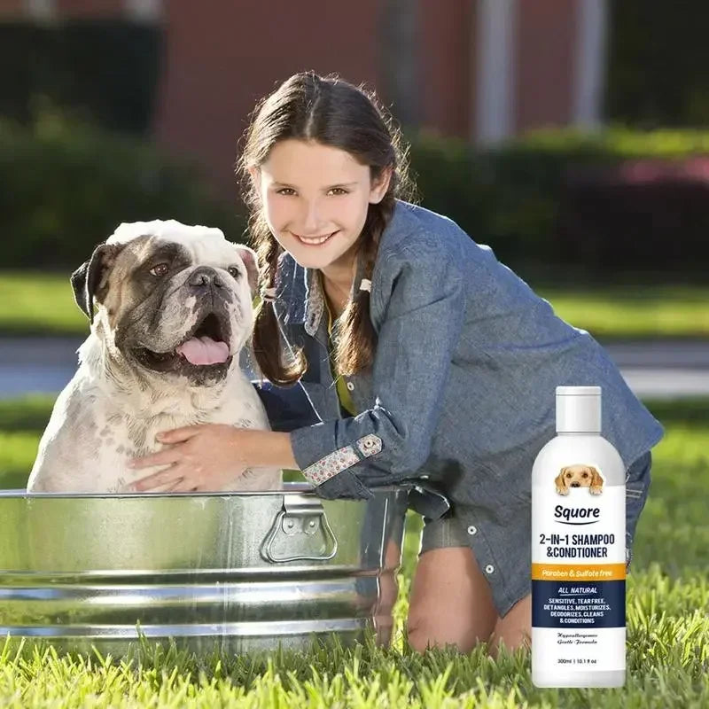 🛁 Shampooing & Après-Shampooing 2-en-1 pour Chiens et Chats